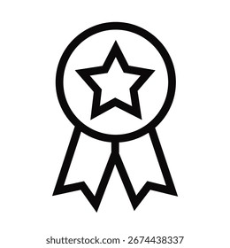 simple award ribbon icon vector