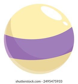 Simple awareness campaign symbol with yellow sphere and purple ribbon