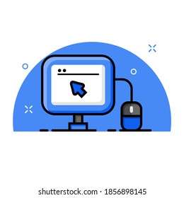 Simple and and awesome computer illustration. Easy to edit with vector file. Can use for all your graphic design content.