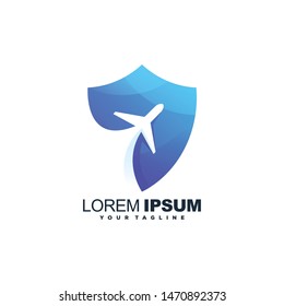 Simple awesome Gradient Plane Logo Design 