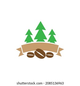 simple and awesome jungle coffee logo vector