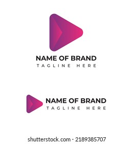 Simple and awesome play icon logo templet for brand identity, Play icon logo design for an app identity, Play icon illustration