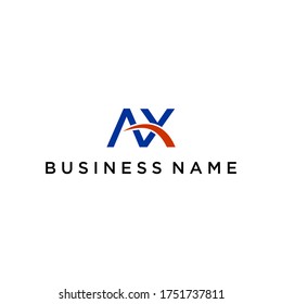 vector de logotipo de ax simple con diseño de swoosh