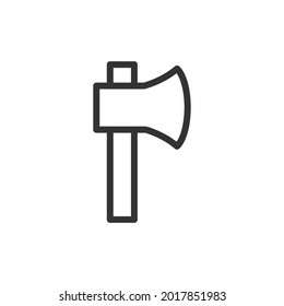 Simple axe line icon. Premium symbol in stroke style. Design of axe icon. Vector illustration.