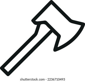 Icono de línea de ax simple. Símbolo premium con estilo de trazo. Diseño del icono de hacha. Ilustración vectorial.