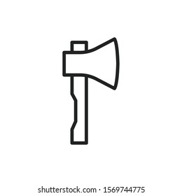 Simple axe line icon. Stroke pictogram. Vector illustration isolated on a white background. Premium quality symbol. Vector sign for mobile app and web sites.
