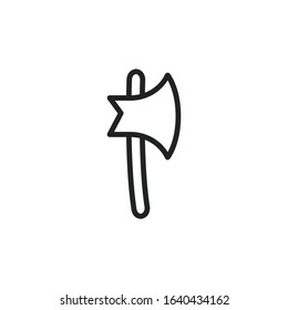 Simple axe line icon. Stroke pictogram. Vector illustration isolated on a white background. Premium quality symbol. Vector sign for mobile app and web sites.