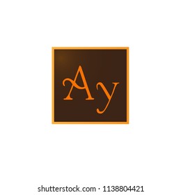 Simple AY initial Logo designs template, Vector illustration, Background Brown