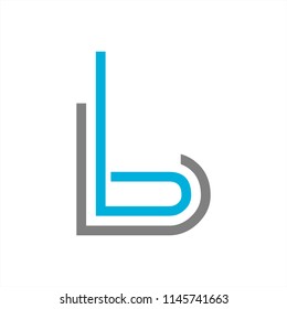 simple b, bb, bL initials line art geometric company logo 