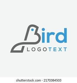 Simple B letter and creative bird logo design vector image