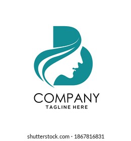 diseño simple de logotipo de letra b con vendaje de cara de mujer. Este logotipo es adecuado para su proyecto de empresa.