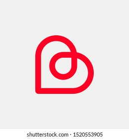 simple b logo which forms love