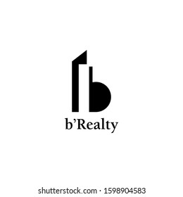 simple b realty logo design