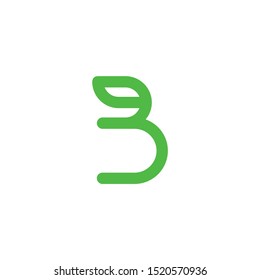 simple b which forms leaf logo