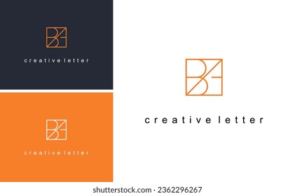 Simple BA Logo Design Vector Idea With Square Shape