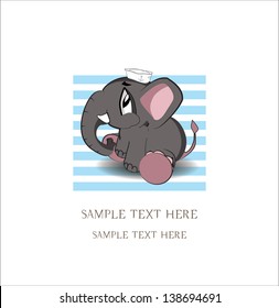 simple baby card, cute elephant