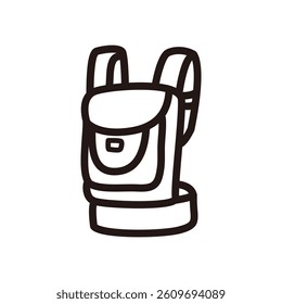 Simple baby carrier black and white icon.