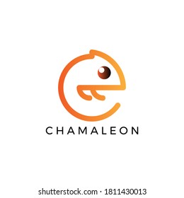 simple baby chamaleon logo vector illustration