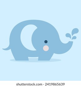Simple Baby Elephant Vector Illustration