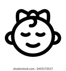 Simple Baby Girl icon. The icon can be used for websites, print templates, presentation templates, illustrations, etc