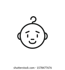 Simple baby line icon. Stroke pictogram. Vector illustration isolated on a white background. Premium quality symbol. Vector sign for mobile app and web sites.