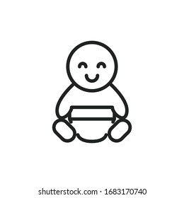 Icono simple de la línea de bebé. Pictograma de trazo. Ilustración vectorial aislada en un fondo blanco. Símbolo de calidad superior. Signo de vector para aplicaciones móviles y sitios web.