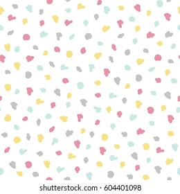 Simple baby pastel dot pattern. Abstract seamless background. Vector illustration.