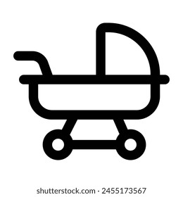 Simple Baby Stroller icon. The icon can be used for websites, print templates, presentation templates, illustrations, etc