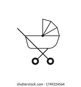 Simple baby stroller Related Vector Line Icon. Contains such Icon as child, child seat, newborn, bassinet, maternity and more.