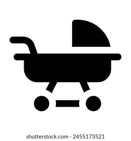 Simple Baby Stroller solid icon. The icon can be used for websites, print templates, presentation templates, illustrations, etc