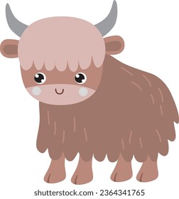 Simple Baby Yak Cute Character