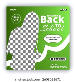 Simple Back to School Social Media Post Minimalist Welcome Web Post Design