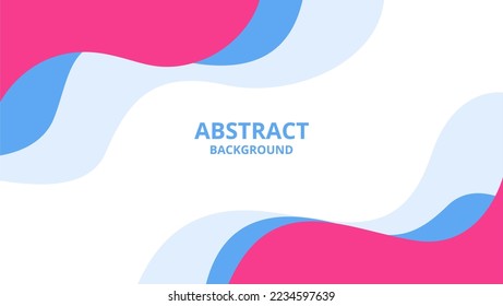 Simple background with abstract waving shapes in pink and blue colors. Suitable for various designs such as templates, banners, covers and others