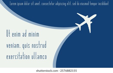 Simple background with airplane in paper cut style. Can be used for advertising banner, business card. Traveling the world, air travel, trip abroad on vacation, cruises and tours concept. Vector EPS8