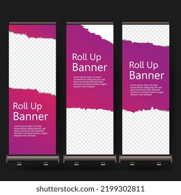 simple background alternative roll stand up banner design vector