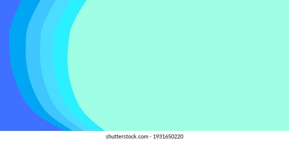 Simple background. Banner design with wave pattern in blue color.