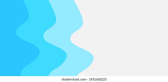 Simple background. Banner design with wave pattern in blue color. Can be used for business cards, backgrounds, covers, etc.
