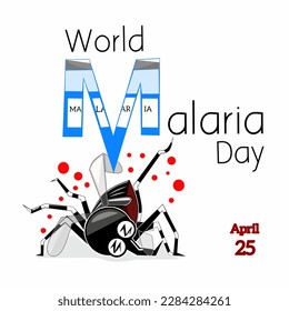 Simple background of banner, poster or brochure for event World Malaria Day Awareness on April 2