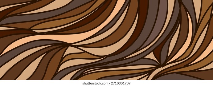 Fundo simples de listras castanhas e beges . Mão desenhada. Não é IA, ilustração vetorial