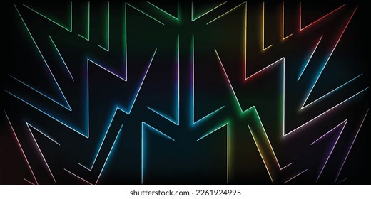 simple background with colorful glowing zigzag lines, gradient background