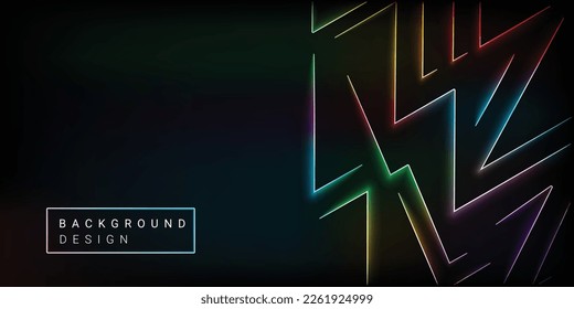 simple background with colorful glowing zigzag lines, gradient background