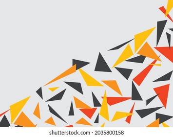 Simple background with colorful irregular triangle pattern and some copy space area