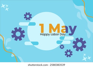 simple background in commemoration of labor day. background with dominant blue color.