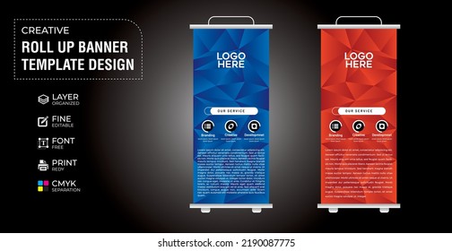 simple background Creative roll up banner design template 