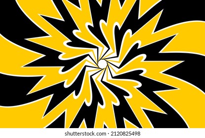 Simple background, curved lines overlapping abstract shapes, with two colors, yellow and black