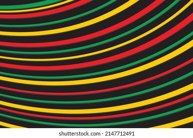 Simple Background With Curved Lines Pattern And With Jamaican Color Theme