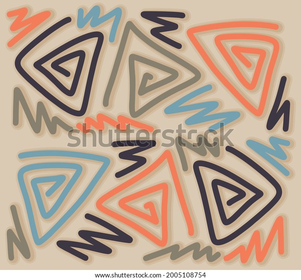 Simple Background Cute Curly Triangle Zigzag Stock Vector (Royalty Free ...