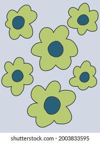 Simple background with cute flower drawing 