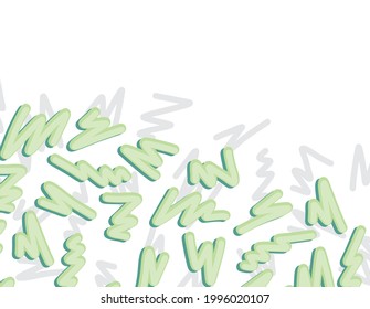 Simple background with cute green zigzag line pattern and some copy space area