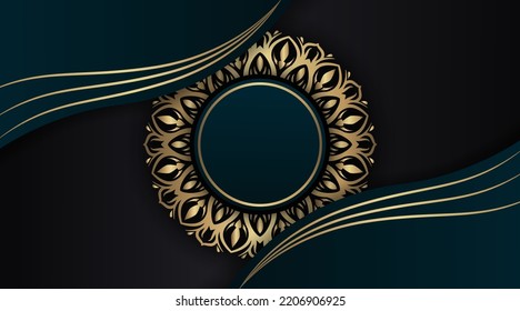 simple background, dark green and black, with gold border